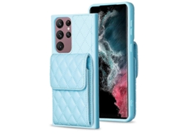 Capa De Couro Com Estampa De Losangos Para Samsung Galaxy S22 Ultra 5g