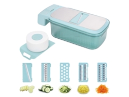 Lurelia Mandolina Multifuncional Ajustável, Lâminas Inoxidáveis, Recipiente Incluído, Para Legumes