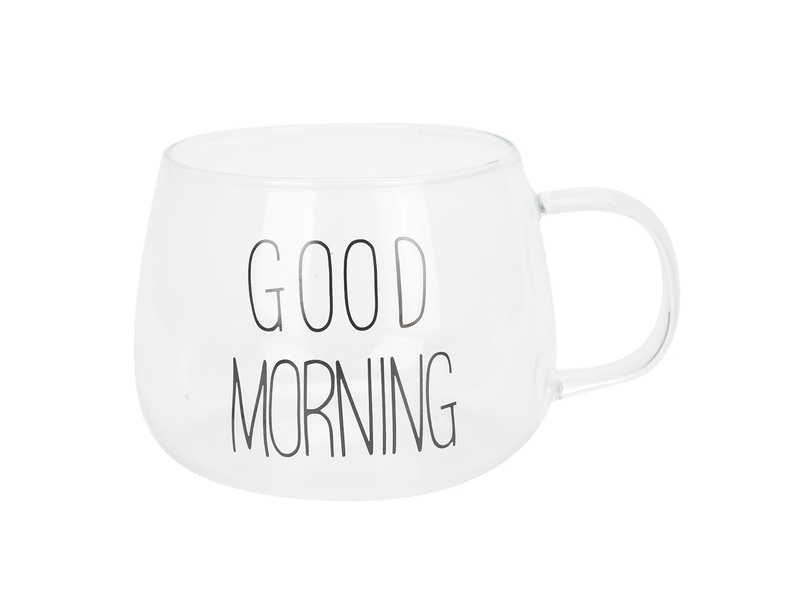 Caneca de Vidro Borosilicato Transparente com Alça