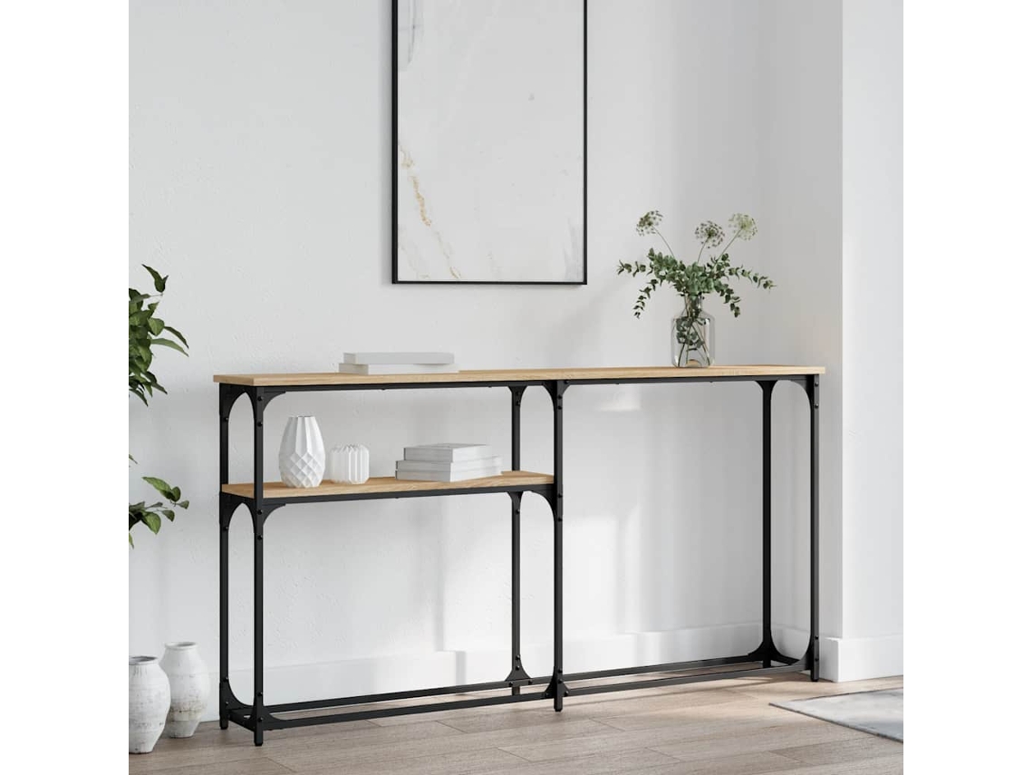Vidaxl Mesa Consola 145x22,5x75cm Derivados De Madeira Carvalho Sonoma