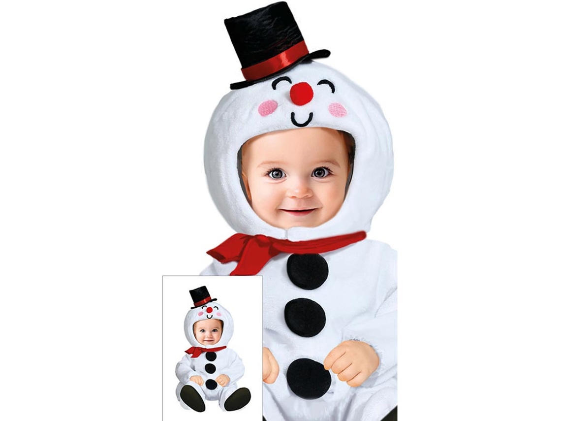 Fato de boneco de neve com capuz e chapéu para bebé