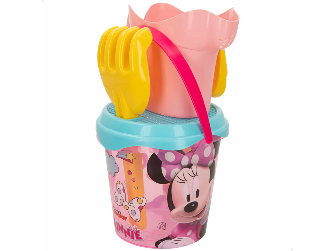 Conjunto De Balde De Praia Transparente Com Regador Minnie Margarida Disney Bestway