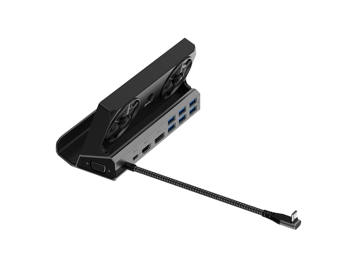 Yizhood 11 em 1 Gigabit Ethernet 1000mbps Tipo C Usb 3.0 2.0 Usb C Pd 100w Rj45 Docking Station para Rog Ally Game Preto