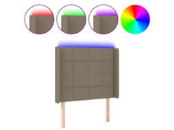 Led Headboard, Led Headboards Vidaxl Cinzento-acastanhado Tecido (83 X 16 X 118/128 Cm)