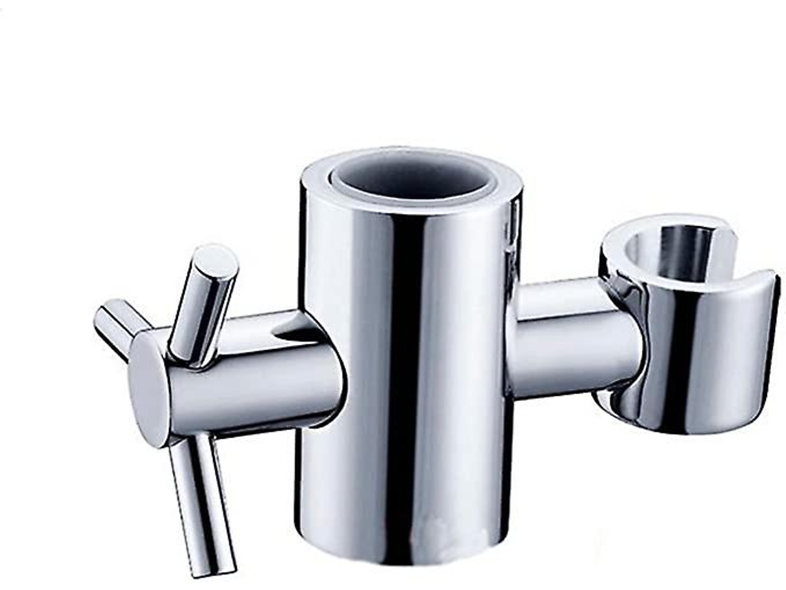 Soporte de Ducha para Barra Deslizante Ajustable Latón Macizo Prata 24mm Ângulo 360°