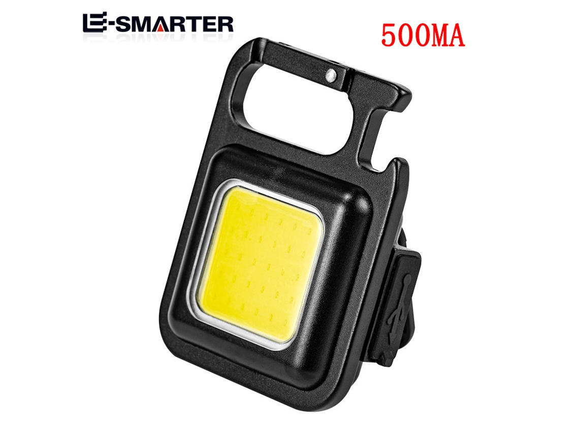 Mini Lanterna Portátil Cob, Lanterna de Chaveiro, 4 Leds, Lanterna de Emergência À Prova D'água MDUG (1 Unidade 500ma)