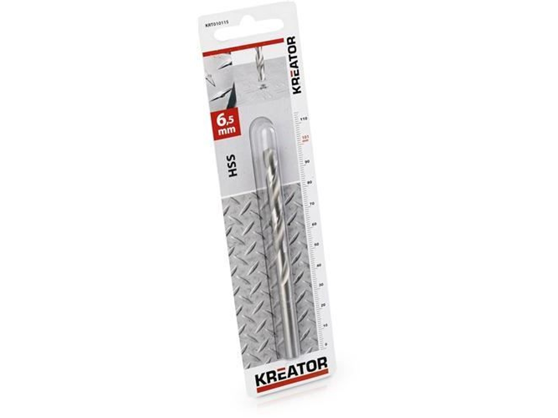 Broca metálica para broca HSS 6,5 x 101 mm KREATOR - KRT010115 - Aço