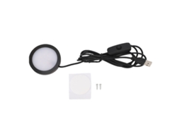 Rebe-luz Led Redonda Ultra Fina Com Casing De Alumínio, Luz Debaixo Da Bancada Com Cabo De 1.5m, Usb 5v Para Teto De Quarto E Cozinha