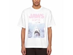 Rockinstone Jaws Movie Faded Kanji White Adult T-shirt Size:m