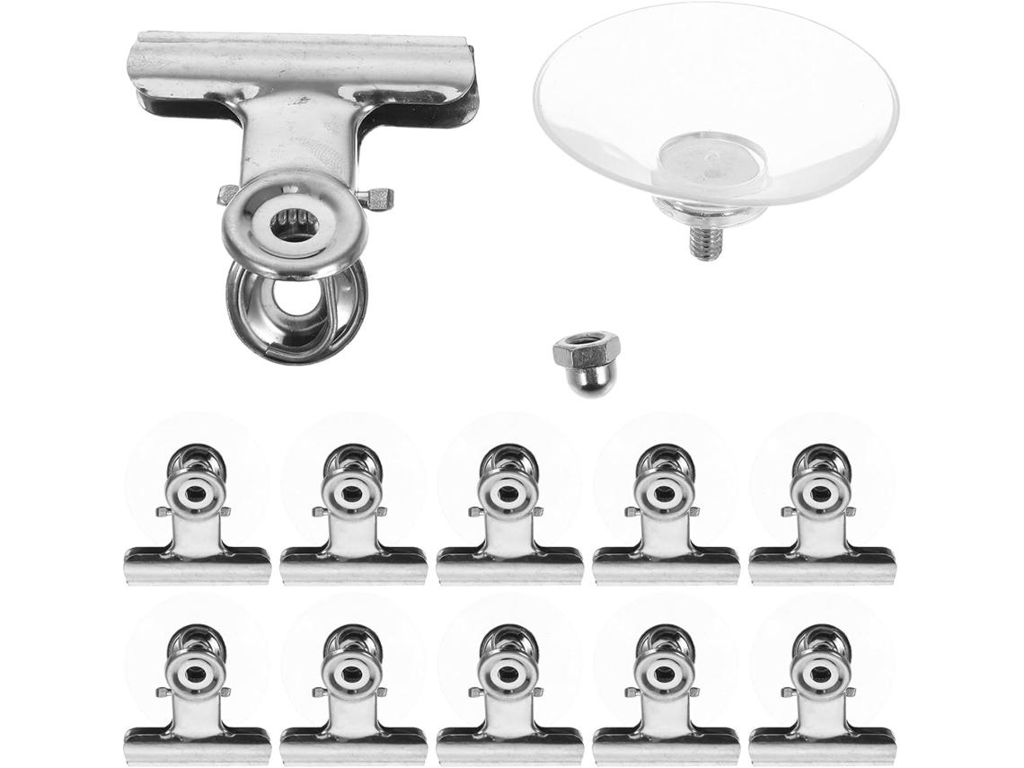 Conjunto De 10 Porta Notas Com Ventosas Metal, Ganchos Resistentes Para Janelas E Geladeiras, Ideais Para Cozinha
