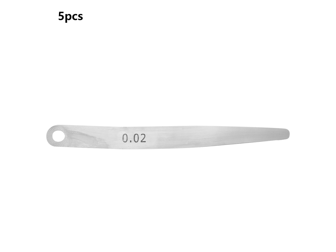 Conjunto de 5 medidores de espaçamento métrico com precisão de 0,02 mm para medição de espessura.