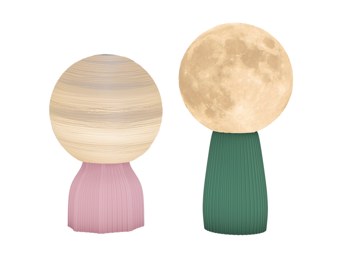 Conjunto de Luminárias de Mesa com Design Planetário, 3 Cores, Usb, Plástico, Branco ZENCORE SERVICES