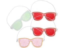 Máscara de gel para os olhos em PVC com aroma de frutas, melhora a elasticidade da pele, pacote com 4 unidades.