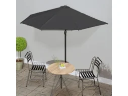 Vidaxl Guarda-sol Varanda Alumínio 300x155cm Antracite Semicircular
