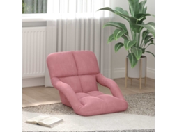 Vidaxl Cadeira De Chão Ajustável Rosa Veludo