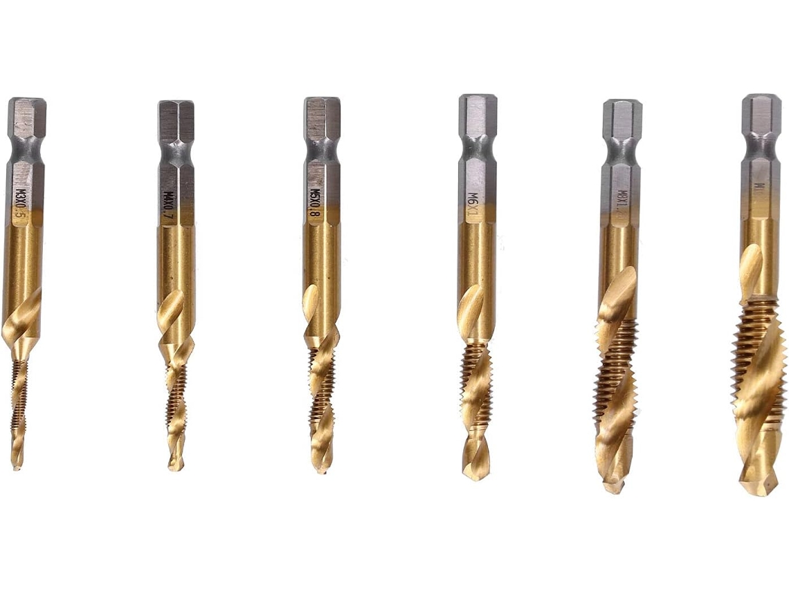 Conjunto de 6 Brocas de Aço Rápido com Haste Hexagonal CHABERLU