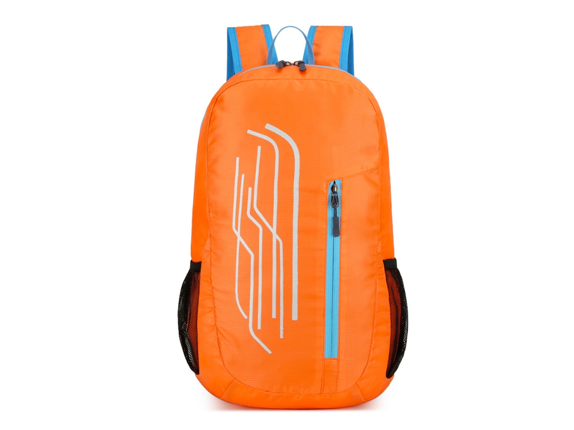 Mochila para Esportes Ao Ar Livre Leve Impermeável Dobrável Mochila de Grande Capacidade Laranja