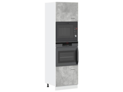 Vidaxl Armário Para Micro-ondas “lyon” 60x57x207 Cm Cinza