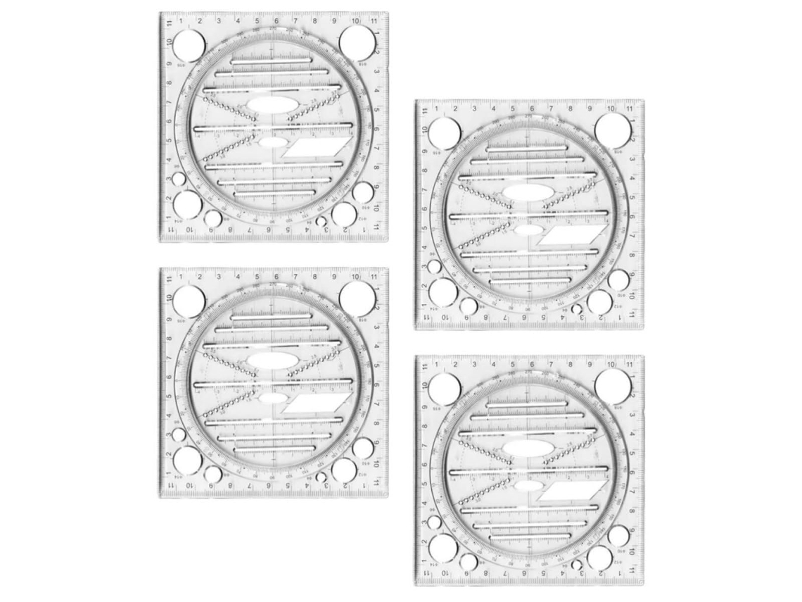 Conjunto de 4 mesas giratórias multifuncionais de plástico Toddmomy, com diversas funções de design.