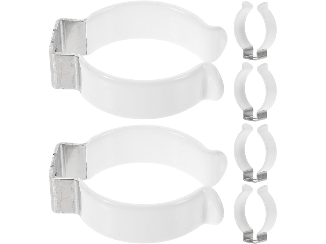 Conjunto De 6 Suportes Aço Inoxidável Branco Para Lâmpadas Tubulares Led, Com Encaixe Tipo Clip Para Fixar E Suportar