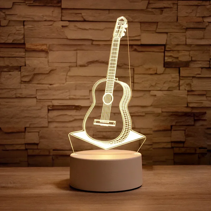 Luminária Noturna Led Usb 3d em Acrílico, Decoração para Quarto MDUG (luz Quente)