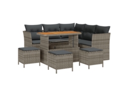 Conjunto 9 Conjunto De Sofá De Jardim Vidaxl Cinzento Vime Pe (110 X 55 X 71 Cm)