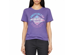 Rockinstone Jaws Movie Amity Island Surf Heather Purple Adult T-shirt Size:m