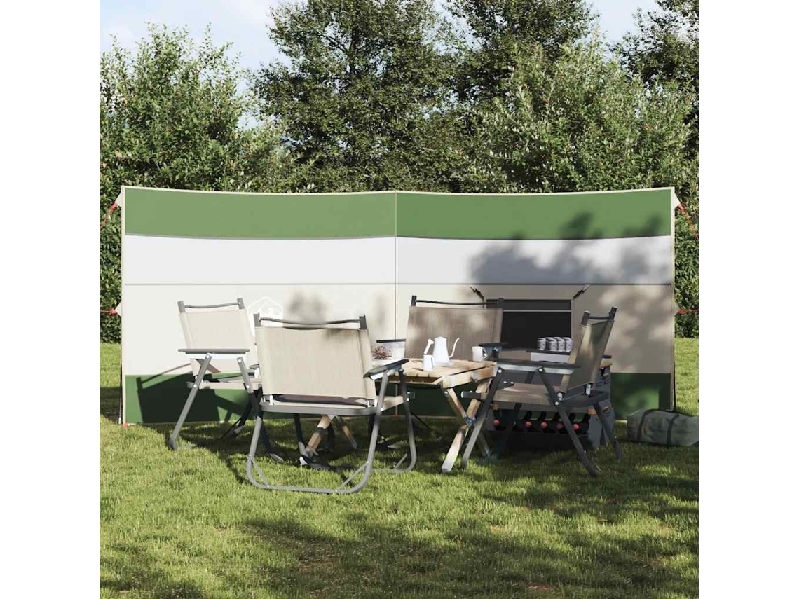 Vidaxl Corta-vento De Campismo 340x130 Cm Impermeável Verde