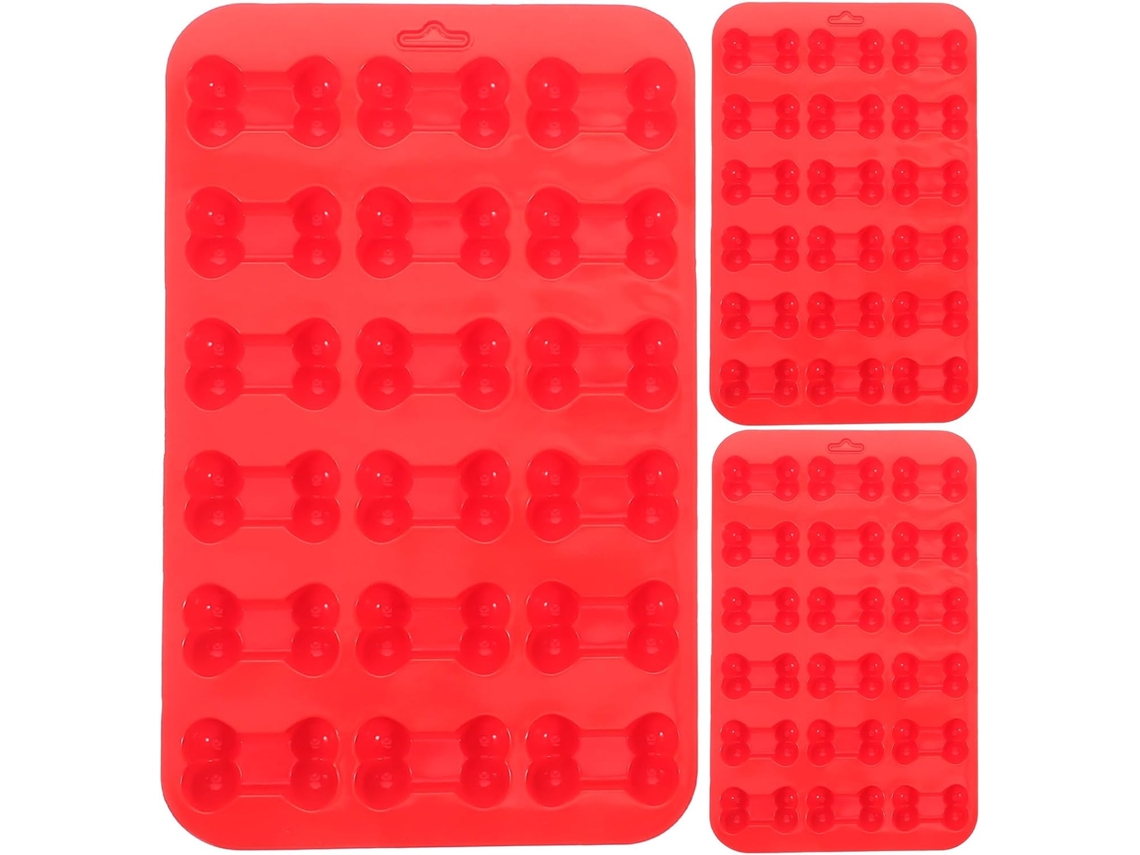 Forma De Silicone Para Doces, Adequada Para Assar E Congelar, Conjunto De 3 Peças, Formato De Osso, Design
