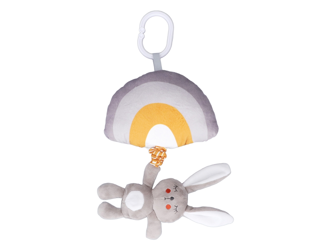 Mali brinquedo de Prato para Carrinho de Bebê com Música e Plush Animal Cartoon Arco íris e Coelho
