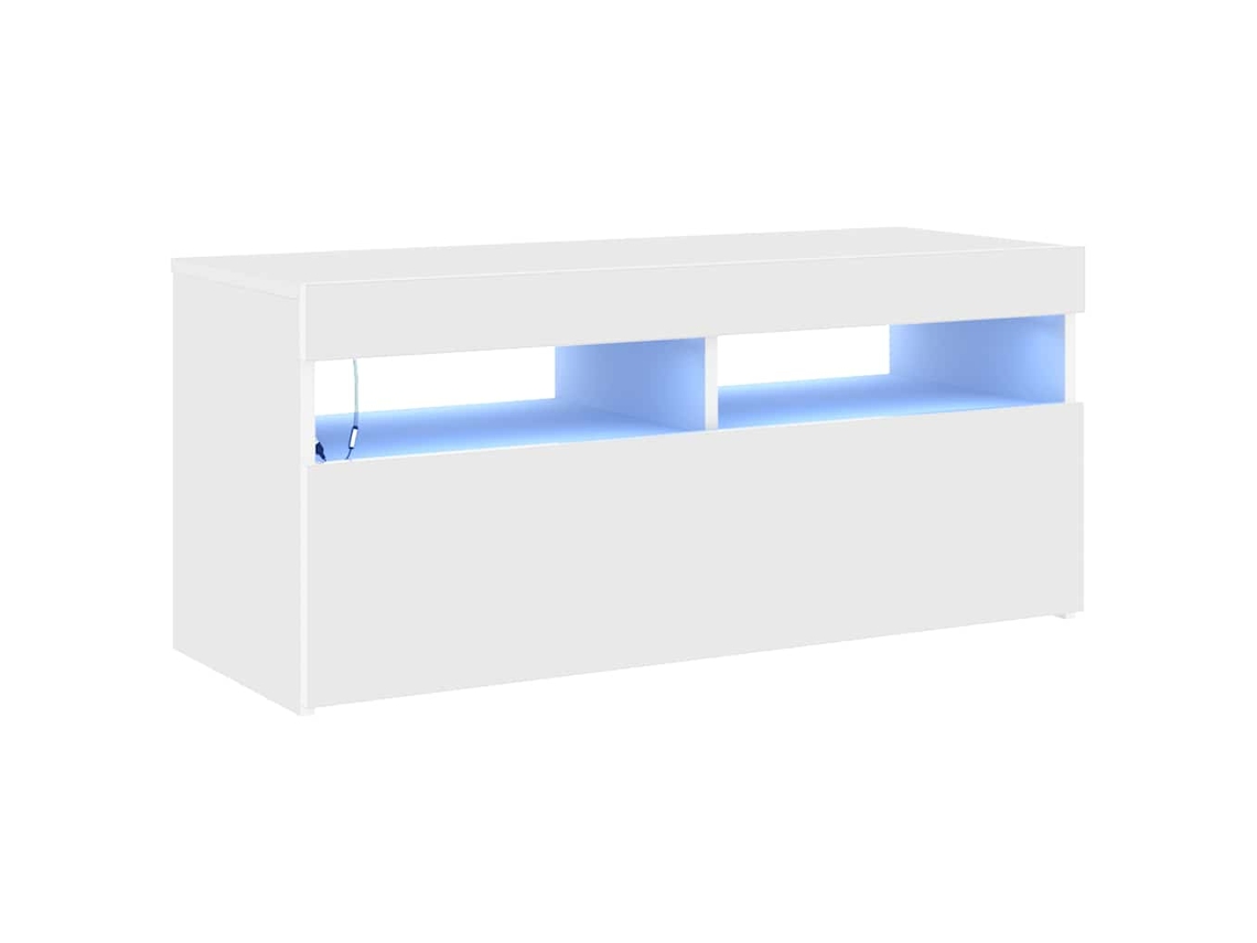 Móvel para TV com luzes LED 90x35x40 cm Branco MAISON EXCLUSIVE