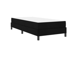 Conjunto 1 Cama Box Vidaxl Preto Tecido (100 X 200 Cm)