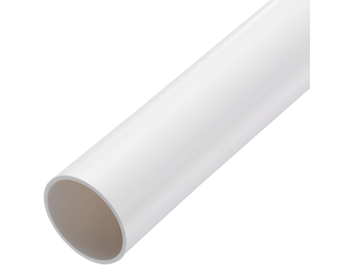 Tubo rígido de PVC de 2 polegadas, tubo redondo, 46 mm de diâmetro interno, 50 mm de diâmetro externo, 9 polegadas de comprimento, branco, alta resistência.
