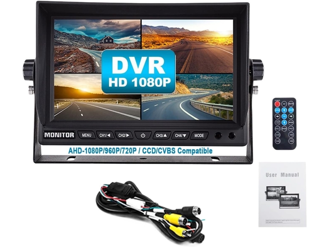 Monitor Quádruplo para Veículos Recreativos/reboques/caminhões/caravanas de Quinta Roda/barcos SFUSHOS