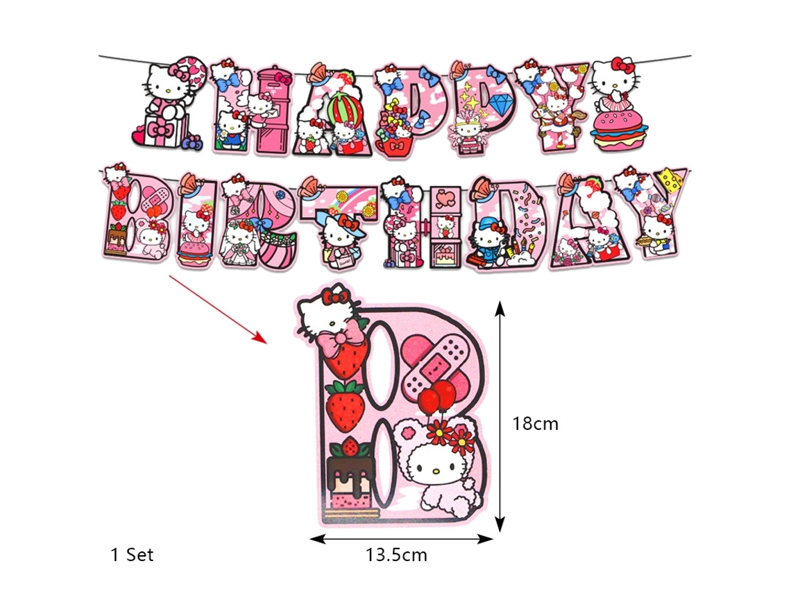 Suprimentos Para Festa De Aniversário Da Hello Kitty Balões, Utensílios De Mesa, Faixas E Decorações Para Eventos Infantis
