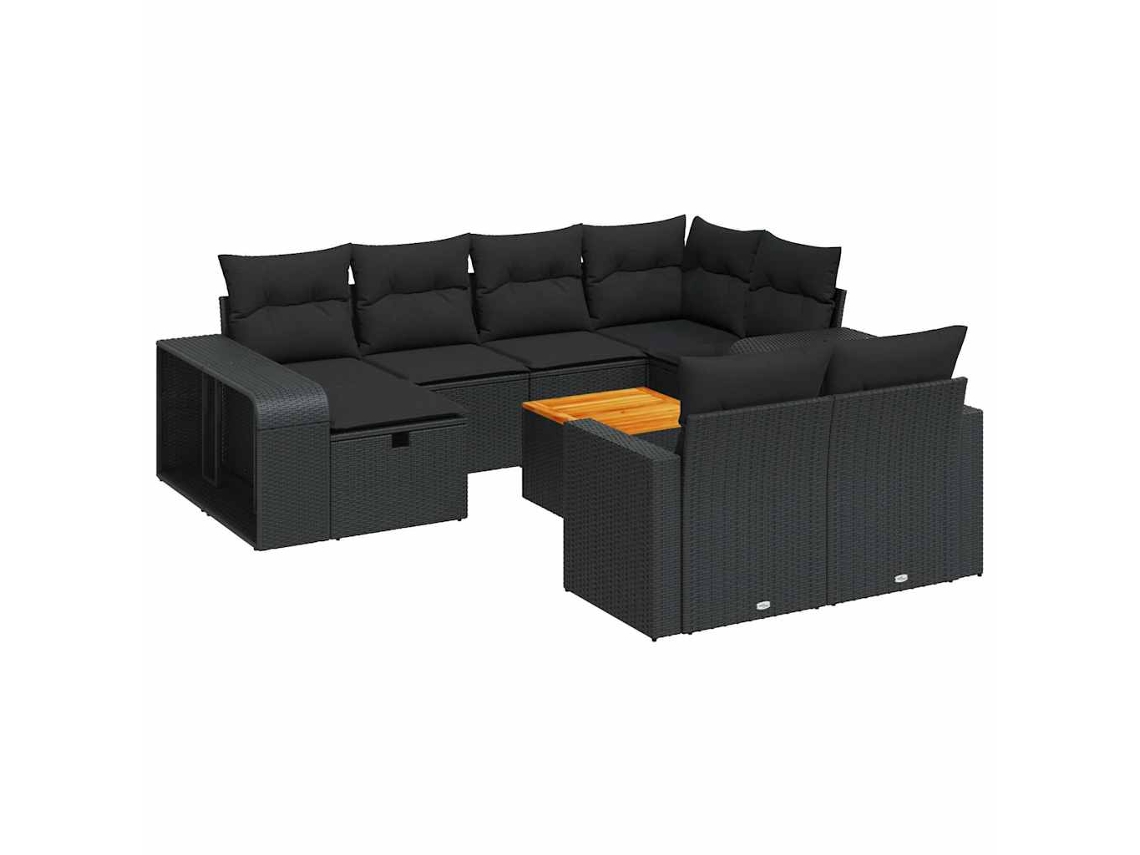 Garden Sofa Set, Garden Sofa Sets Vidaxl Preto Rattan / Vime (n/a)
