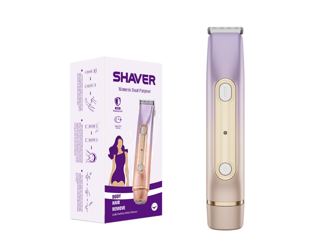 Depilador Elétrico Gradient Purple 2 Em 1 Para Pelos Longos E Curtos, Axilas, Pubianos E Corpo Inteiro