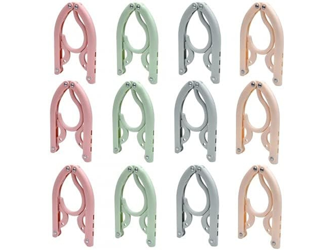 12 Cabides Dobráveis 4 Cores Antiderrapantes, Portáteis, para Viagem ZYBLSSBB