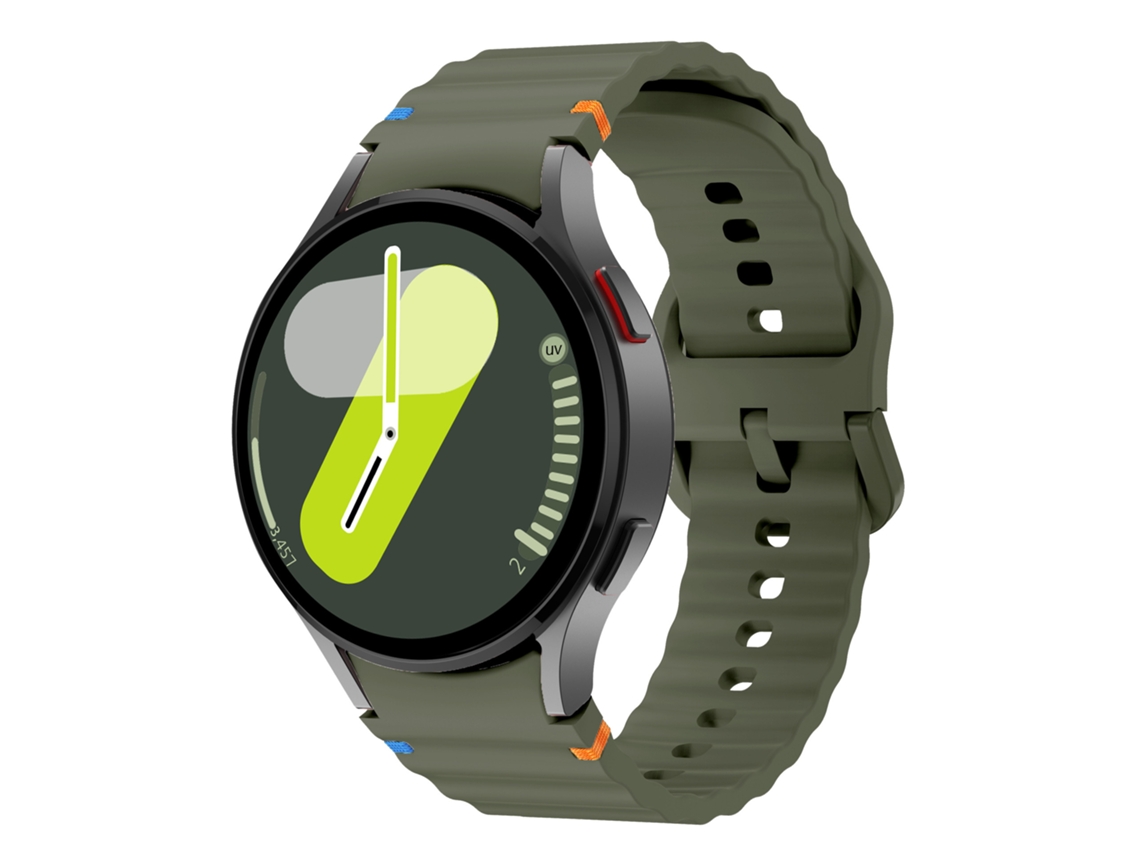 Bracelete para Samsung Galaxy Watch 4 Classic 20mm XIAOMOYU com ondulada silicone e verde exército