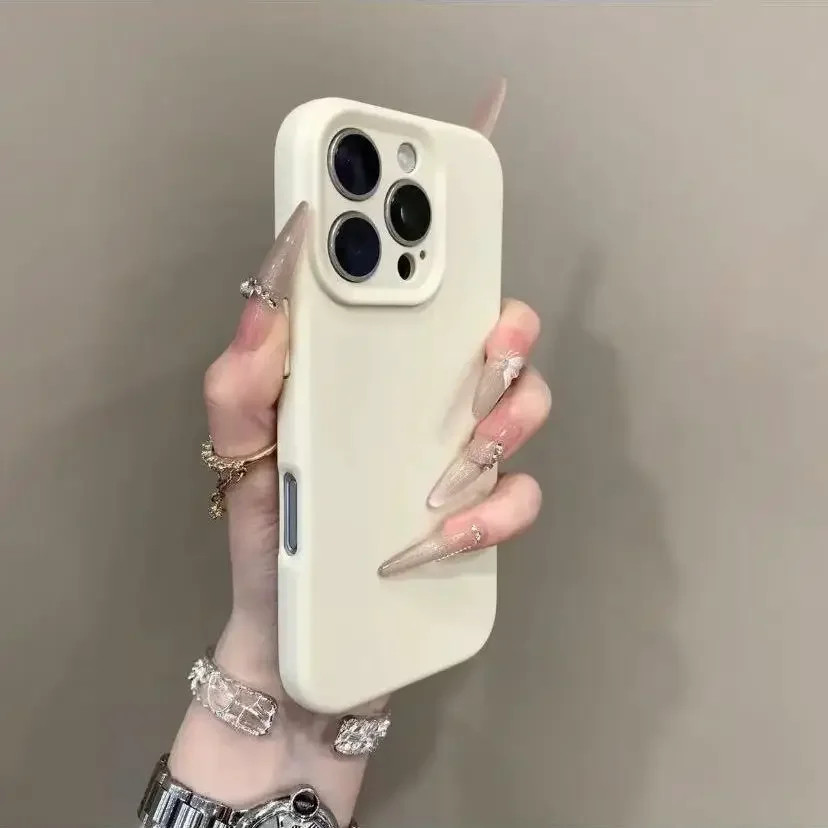 Capa Para Iphone 16 Pro (branca), Estrutura Em Tpu Resistente A Impactos, Design Minimalista.