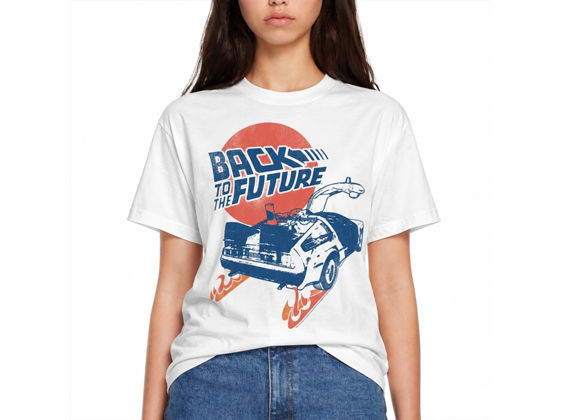 Rockinstone Back To The Future Movie White Adult T-shirt Size:m