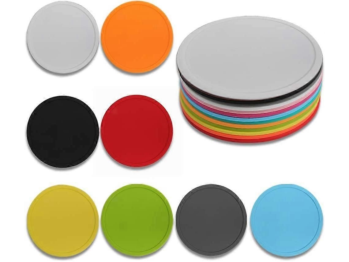 8 Bases Redondas De Silicone Para Copos