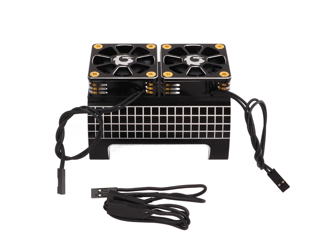 Dissipador de Calor 2 Ventoinhas Motor Rc 5 7.4v Traxxas Preto
