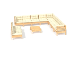 Garden Lounge Set, Garden Lounge Sets Vidaxl Creme Madeira De Pinho (n/a)