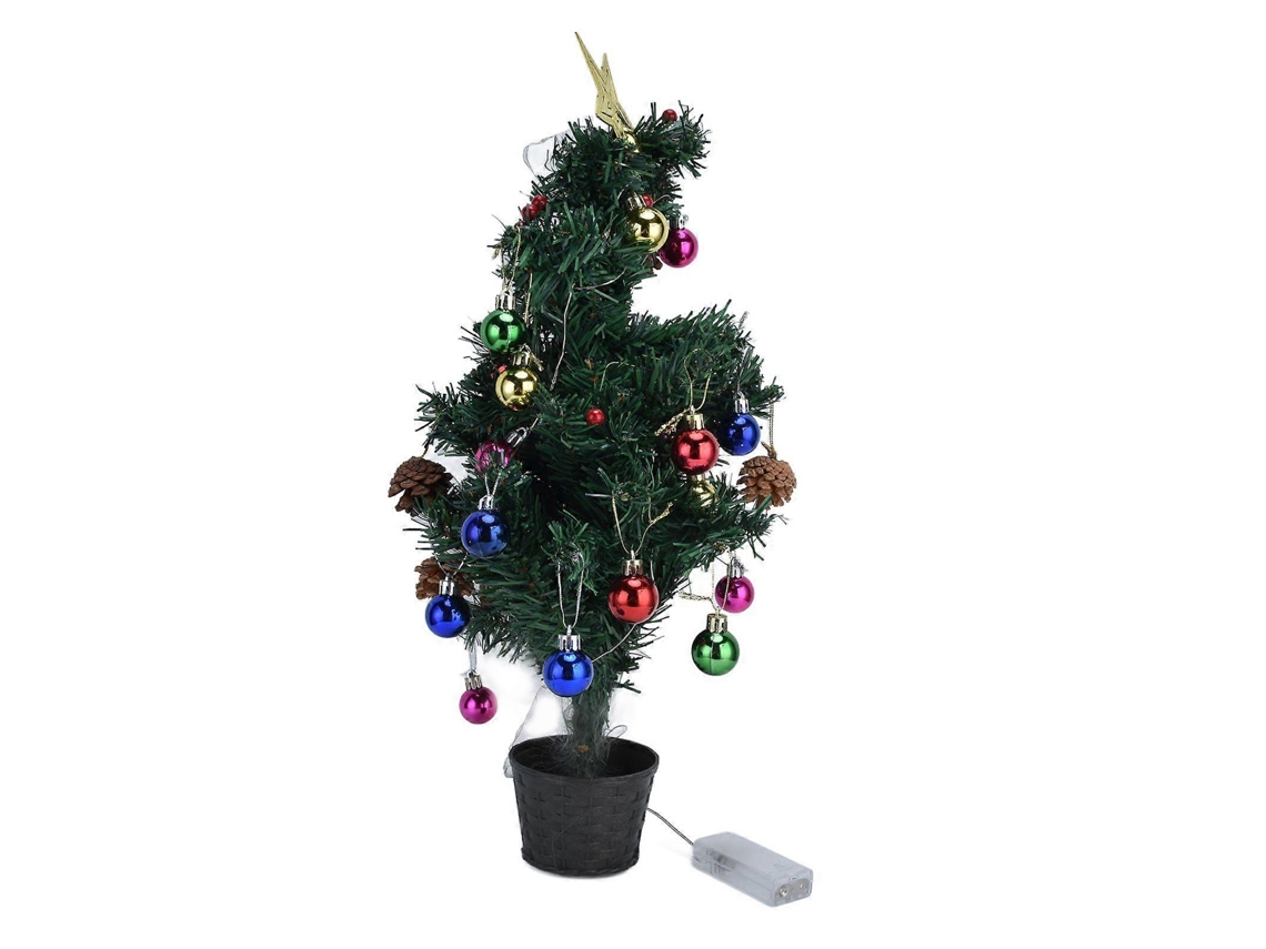Mini Árvore De Natal De Mesa Com Luz Led E Base Em Pvc