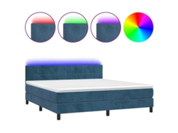 Box Spring Bed, Box Spring Beds Vidaxl Azul Veludo (160 X 200 Cm)