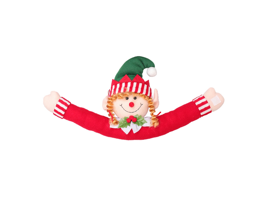 Decoração de Cortina Natalina com Elfo Feminino LAXISCREED, Boneco para Laçar, Chaveiro e Enfeite Festivo