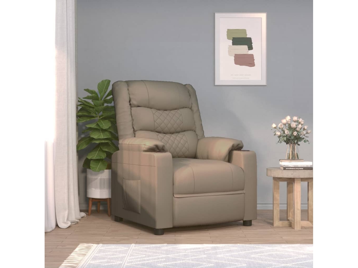 Vidaxl Poltrona Reclinável Couro Artificial Cor Cappuccino