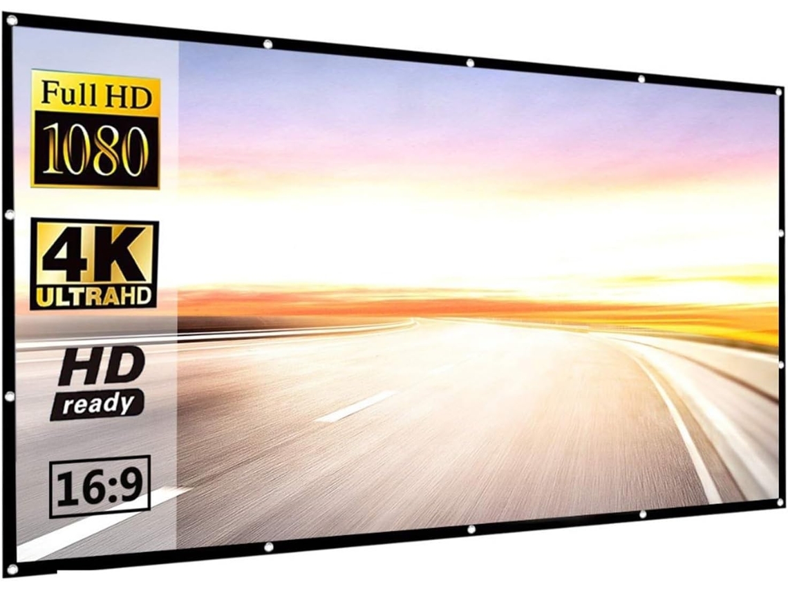 Tela de Projeção 100 Polegadas 16:9 Hd, para Uso Doméstico e Externo