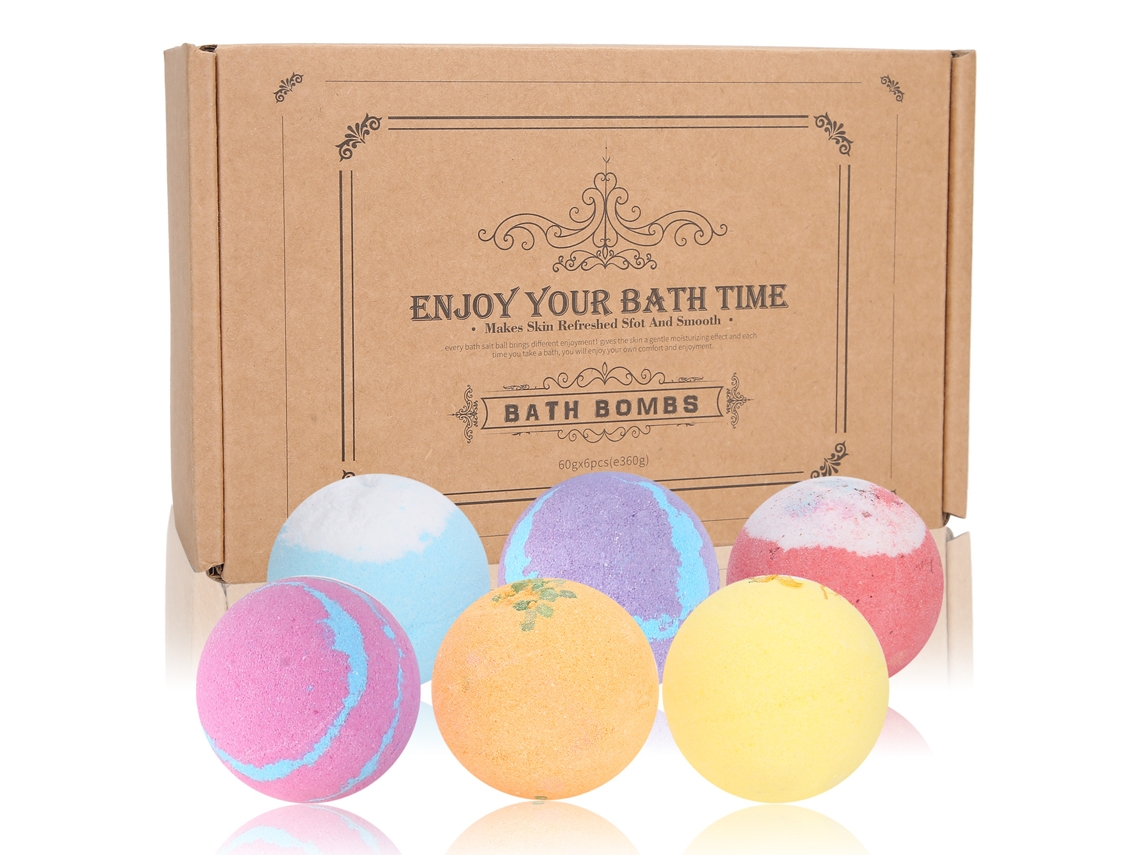 6pcs Bath Salt Bombs Exfoliating Essential Oil Bubbles Shower Salt Ball